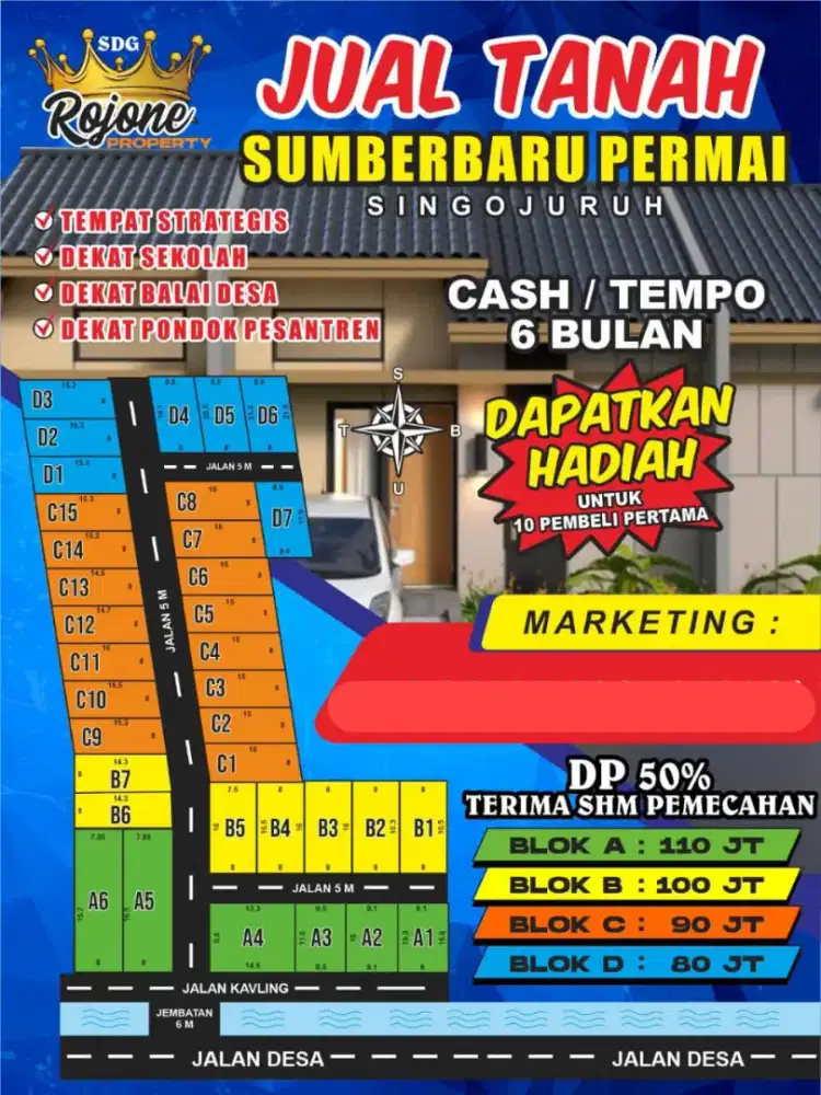 Jual tanah kavling Singojuruh Banyuwangi