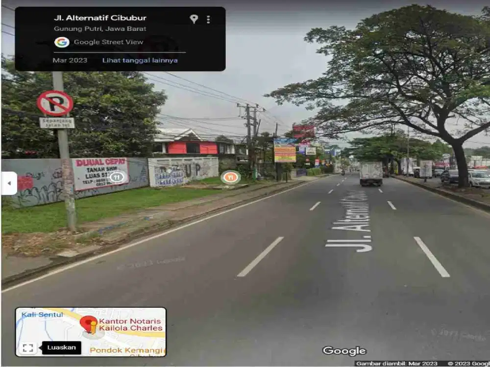 Tanah Luas 5138 m² di jalan utama Transyogi Cibubur