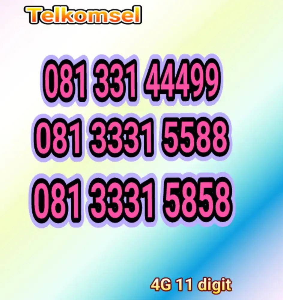 Perdana simpati cantik 11digit dibaca mapan 58