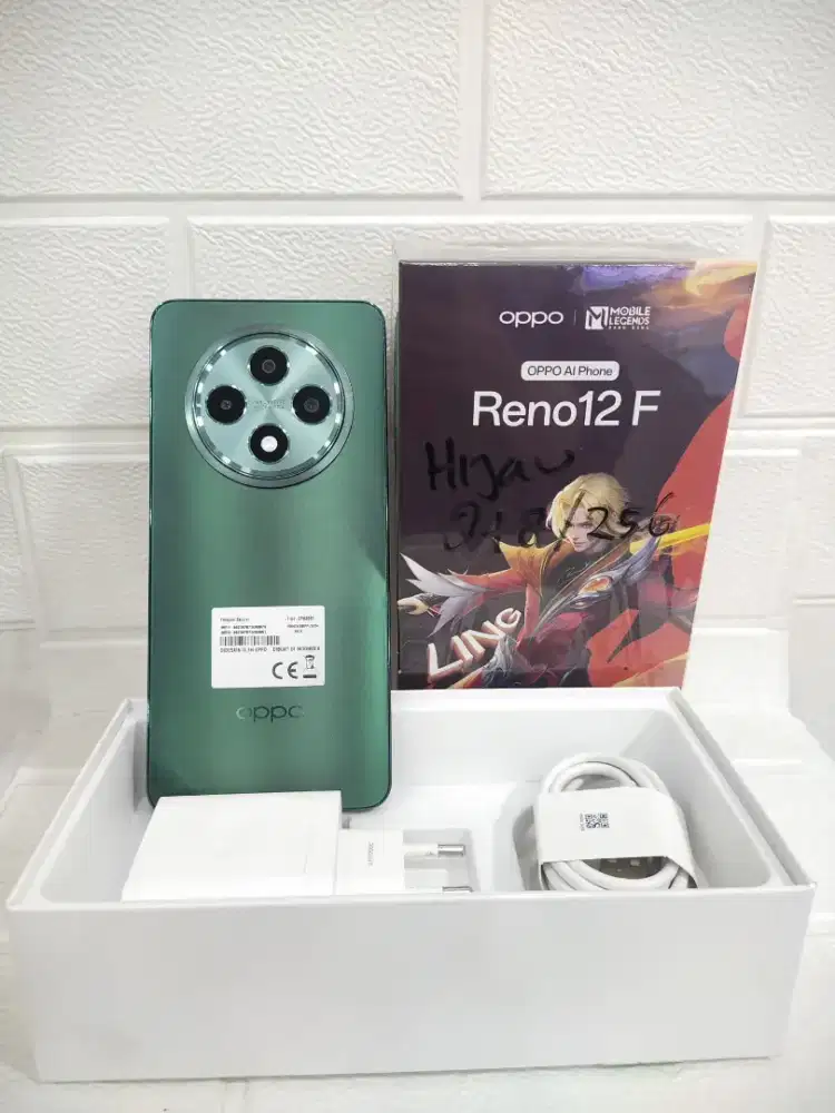 Oppo reno 12f 4g 8/256 like new full original grs resmi