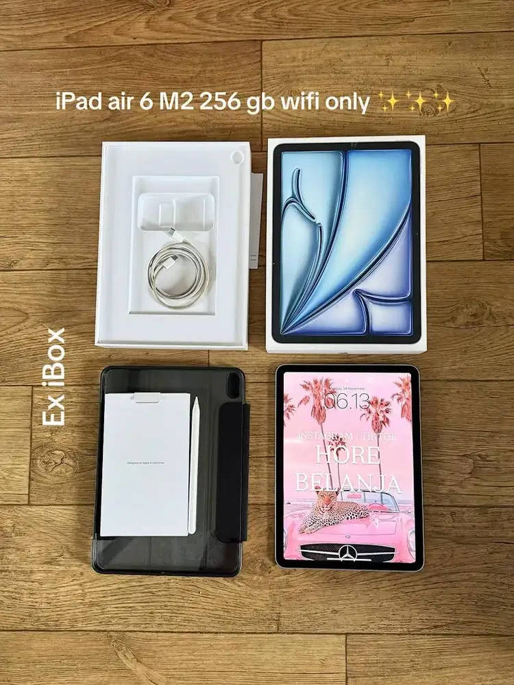 jual iPad air 6 M2 256 gb wifi only ex ibox dan pen
