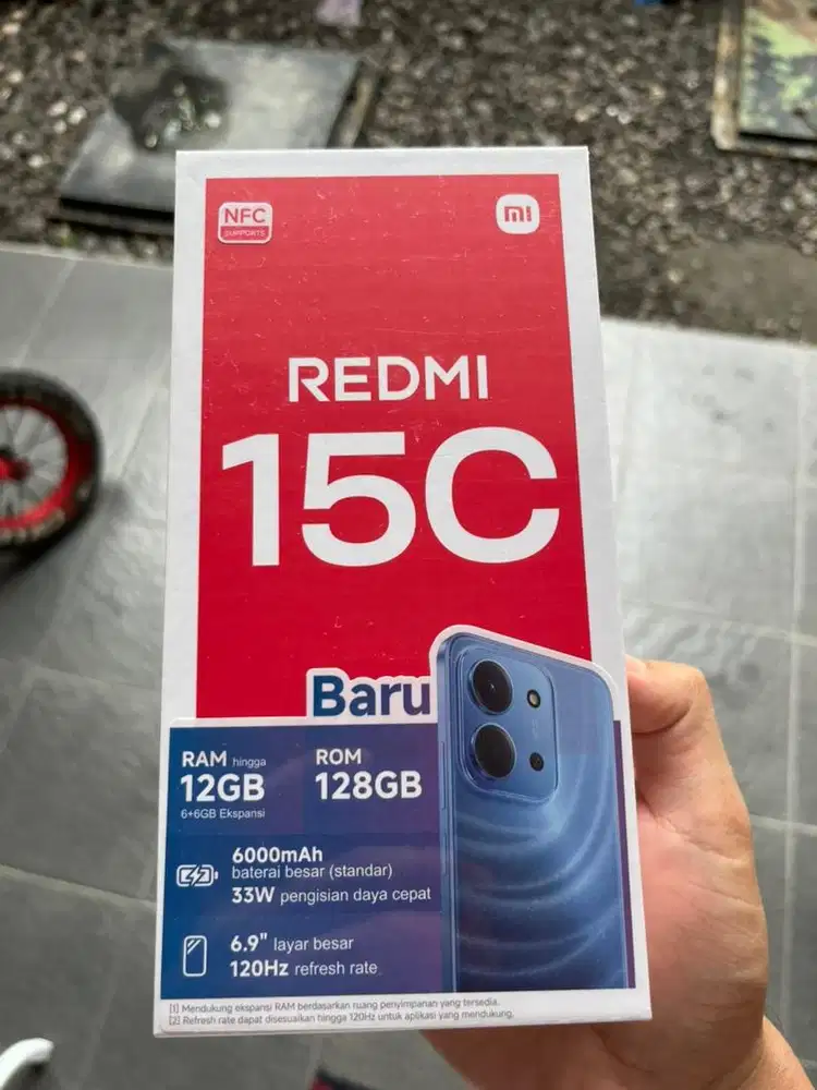 Redmi 15C 6/128 Midnight Black baru BU
