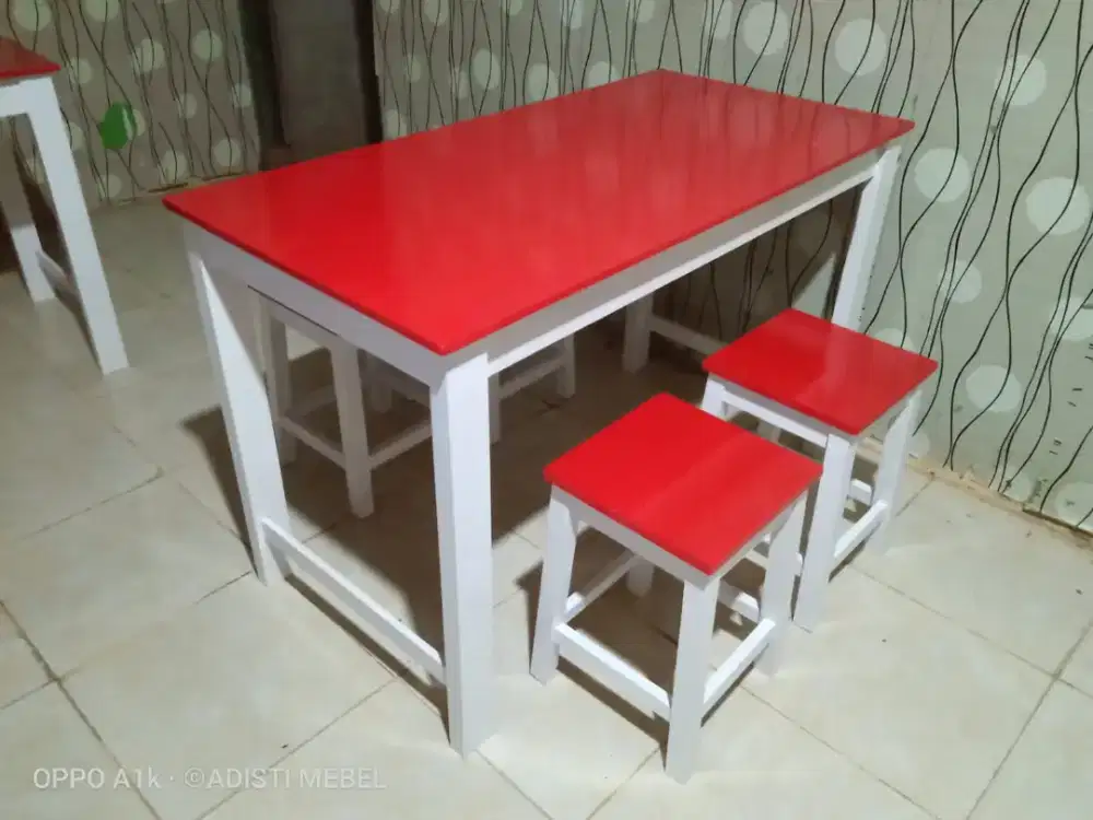 Meja kursi warung cafe costum warna