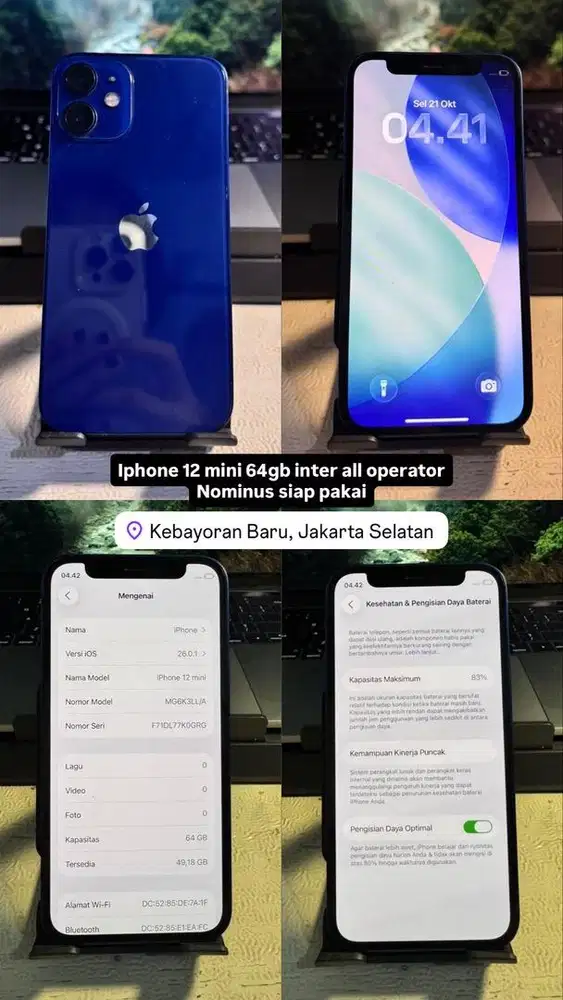 Iphone 12 mini 64gb inter sinyal all operator