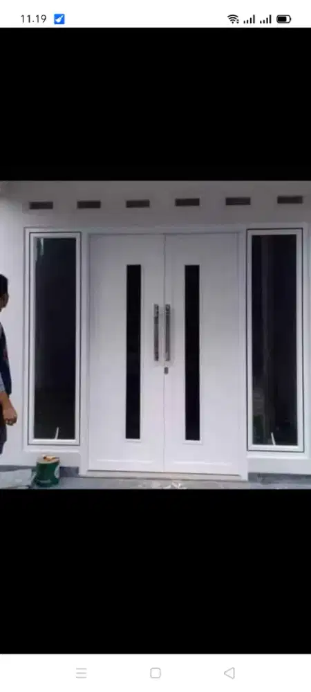 Jual kusen pintu satu dan pintu dua dari bahan aluminium dan kayu