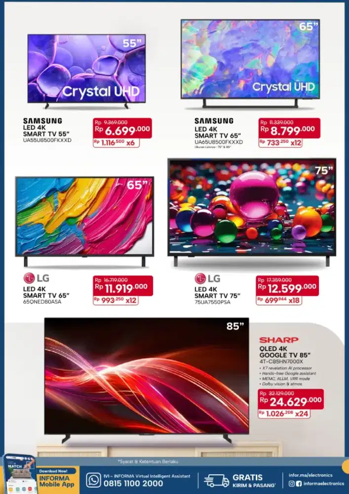 Ready stok tv 75 inc LG smart tv