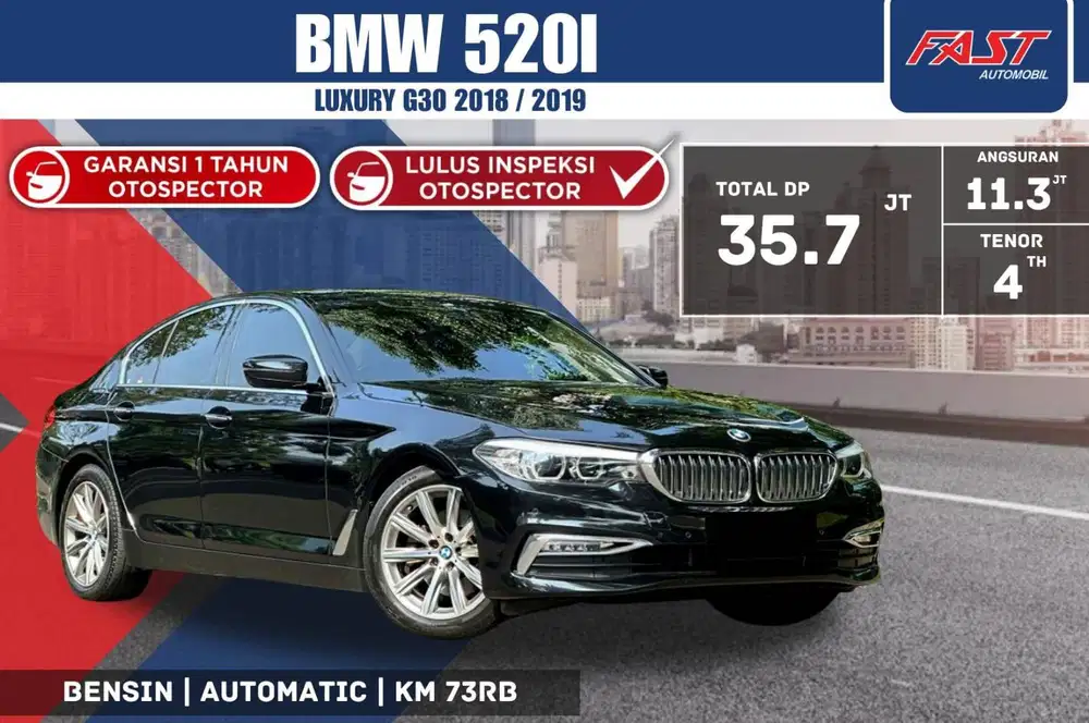 BMW 520i LUXURY 2019 / 2018 G30 KM.73RB PAJAK PANJANG #F3ST