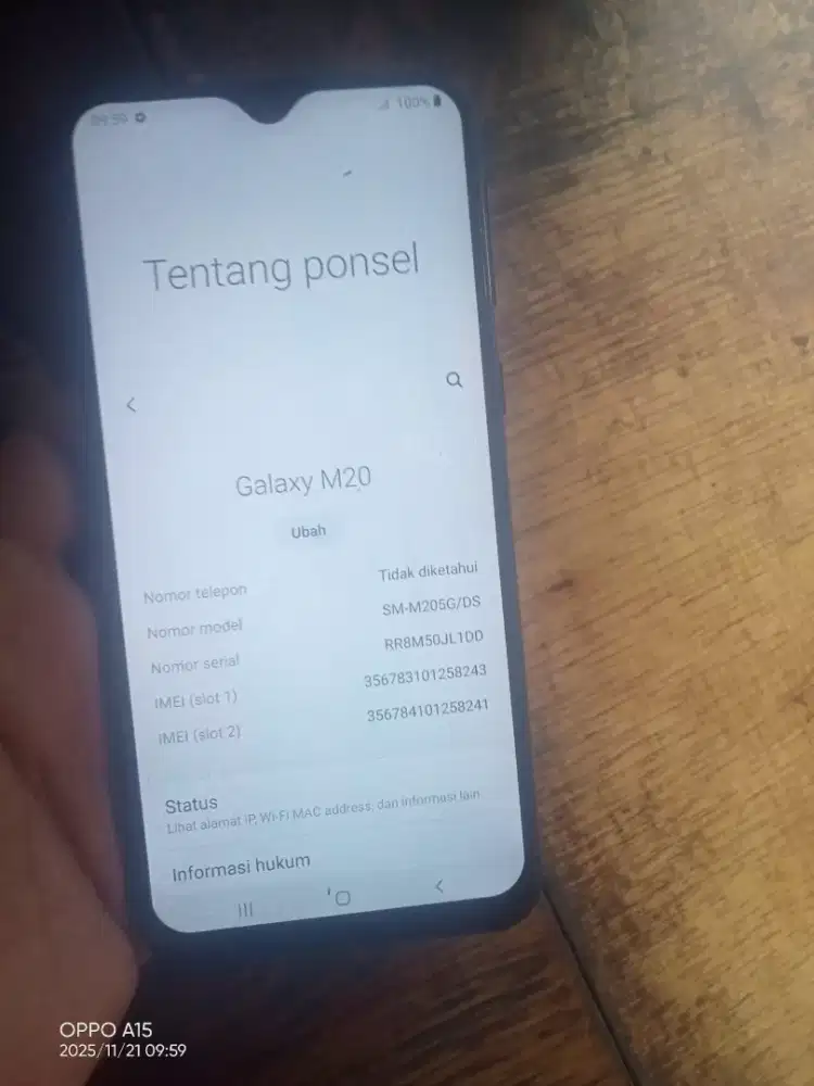 Samsung m20 ram 3 internal 32 orisinilan kedung aja jelek normal