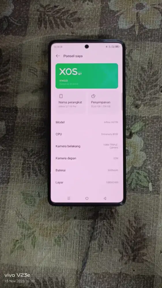 Mahar/nyari kmblian bnyk infinix gt 10 pro (8/256) hp cas no minus