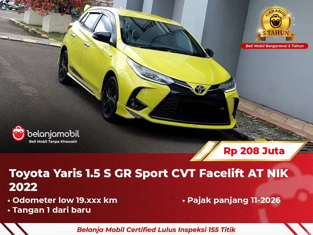 [ GARANSI 5TH ] Toyota Yaris 1.5 S GR Sport CVT AT 2022/2023