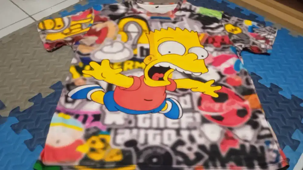 Kaos karakter lucu kartun Bart Simpson