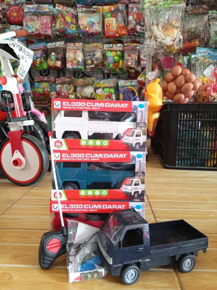 mainan anak rc pickup asap baterai cas
