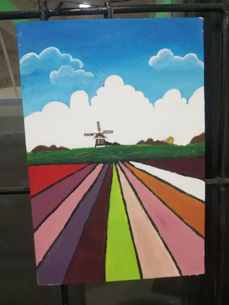 HSC 2025 Barang bekas naik kelas - lukisan pemandangan ladang bunga