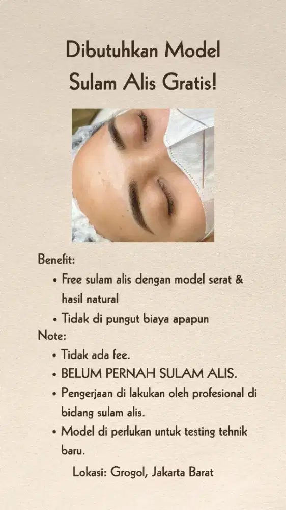 Model sulam alis dan eyelash gratis