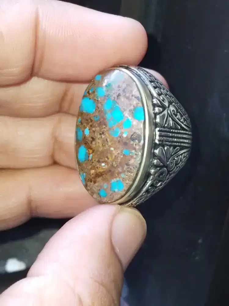 Cincin Pirus Persia Blue Fancy Serat Karat