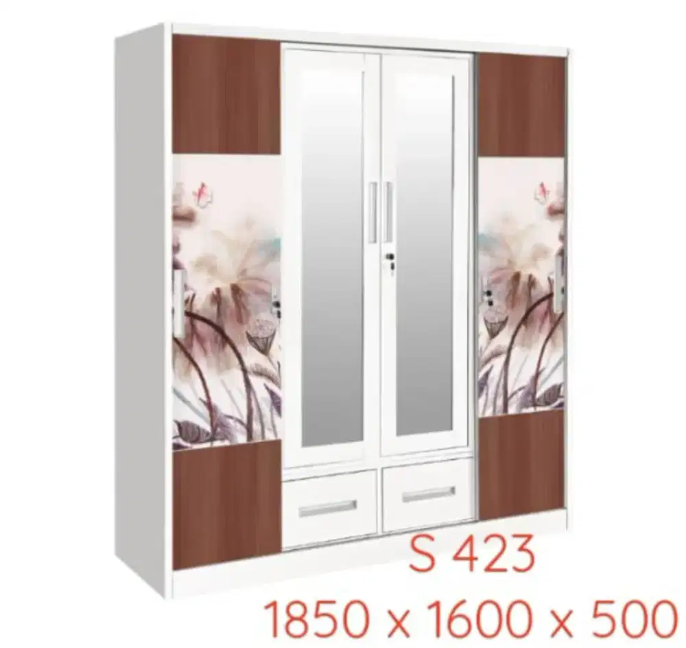 Lemari Pakaian 4 Pintu Plat Besi