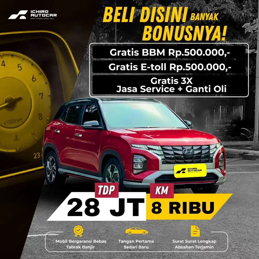 HYUNDAI CRETA PRIME TWO TONE 2022 PAJAK 10.26 KM 8 RIBU NO POL B GENAP