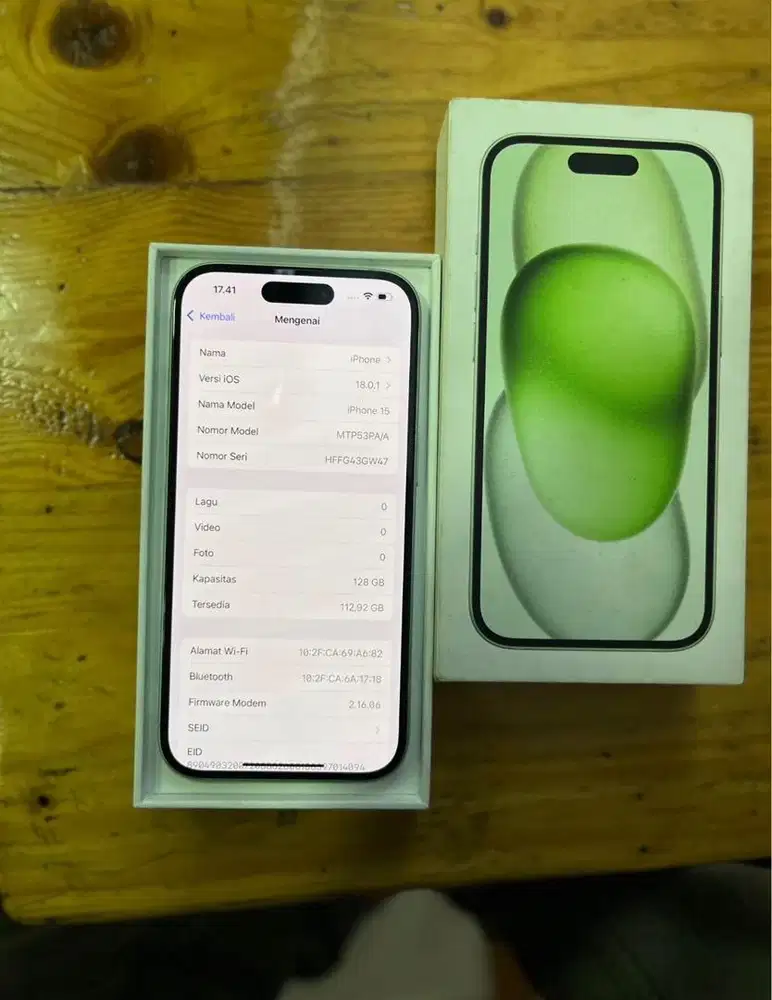 Jual cepat! Iphone 15 128gb green resmi Ibox PA/A