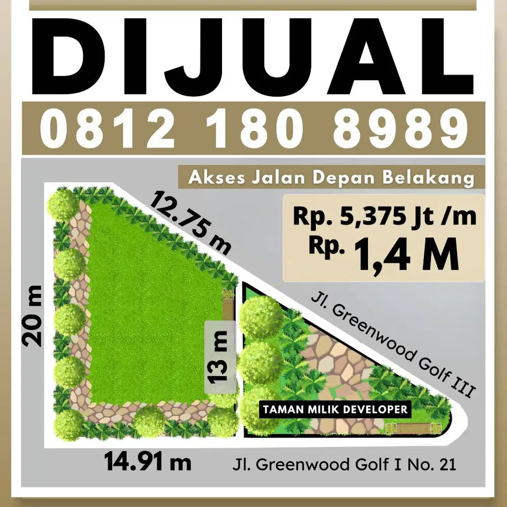 Araya Greenwood Golf Dekat Djati Lounge Dan Binus Malang Samping Taman