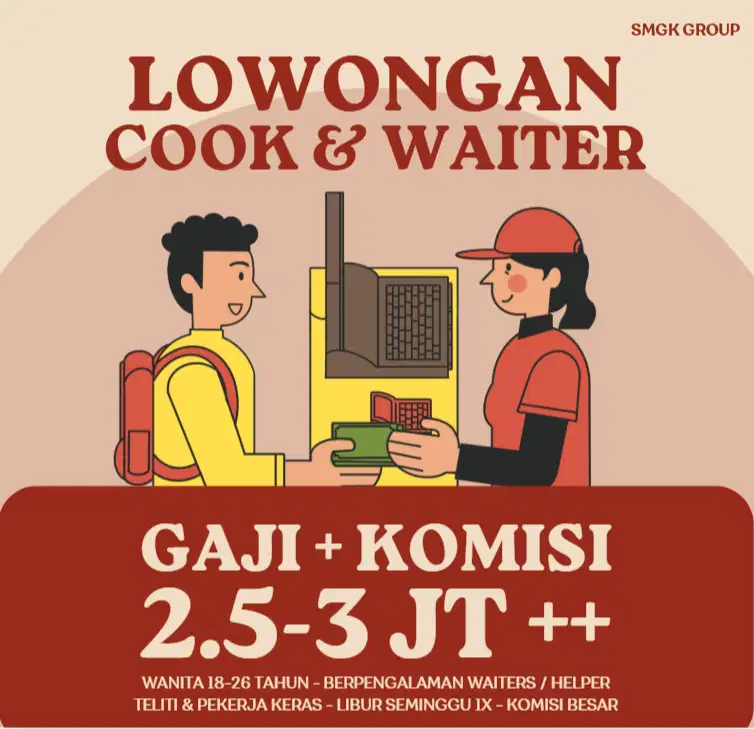 LOWONGAN KERJA WAITER HELPER RESTO BAKMIE GADING SERPONG CREW RESTORAN