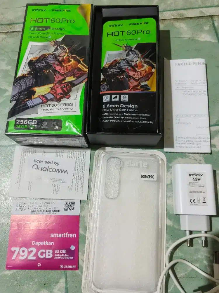 Infinix Hot 60 Pro Black 256GB Ram 8+8 Fullset Garansi 11 bulan lagi..