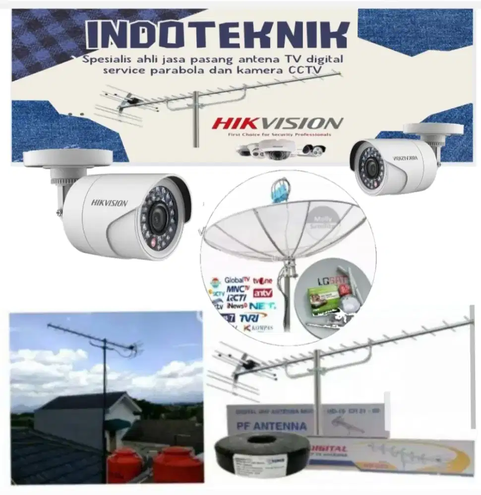 Spesialis pasang antena TV digital service parabola dan camera CCTV