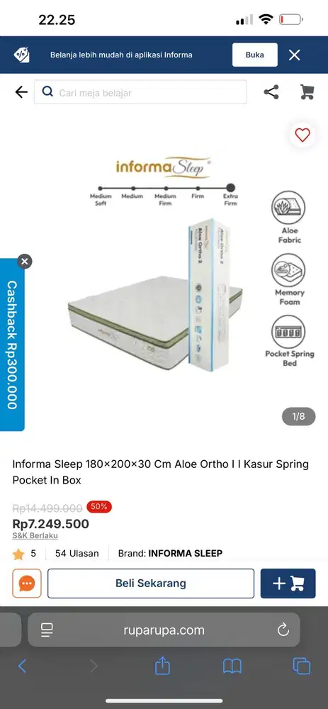 jual dipan+springbed alove vera merk informa