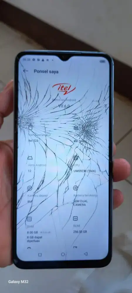 Itel s23.   8+8/256 mnus retak sgel orian normal smua