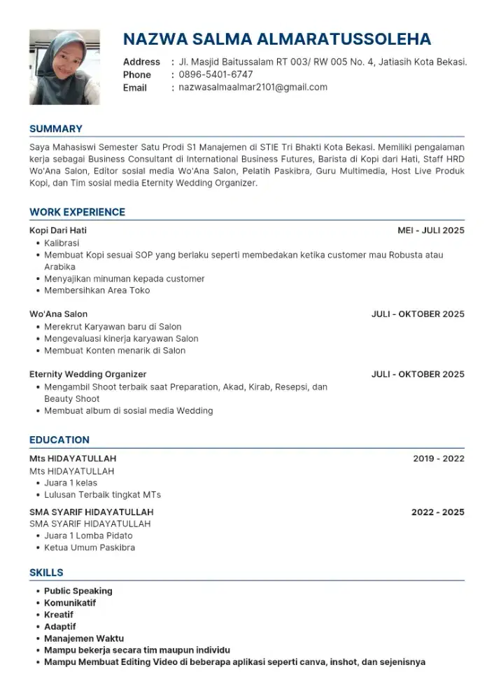 Mahasiswa ingin kerja