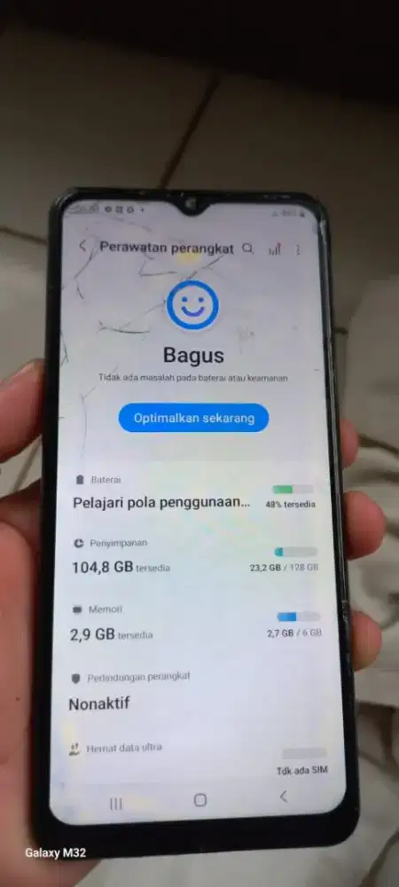 Samsung a12.  6+6/128 resmi mnus retak normal smua