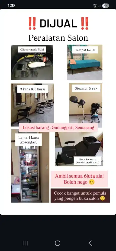 DIJUAL PERALATAN SALON