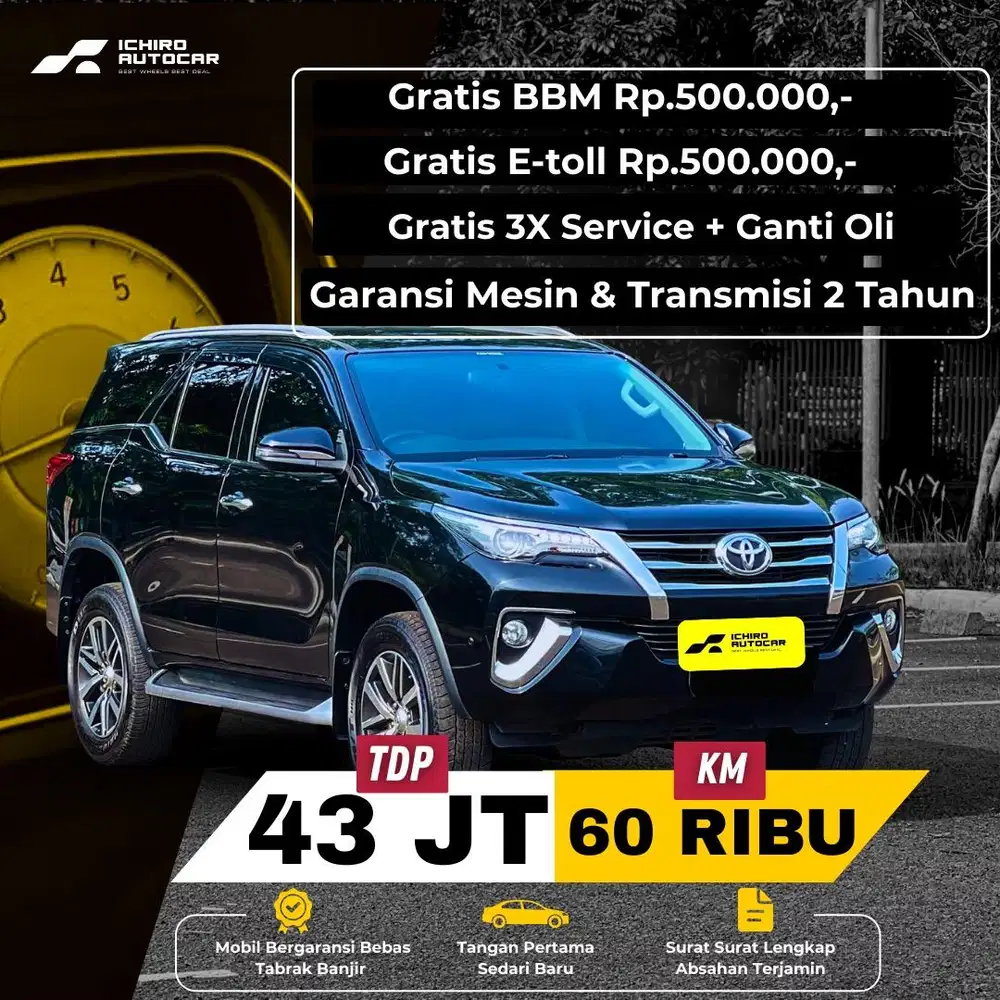 Toyota Fortuner 2017 Diesel KM 50rb Pajak 10.26 Nopol B Ganjil