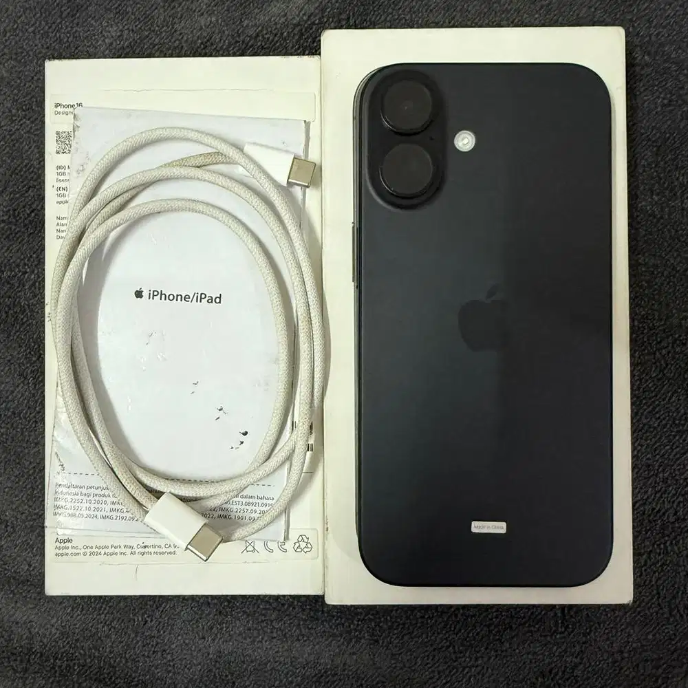 Iphone 16 black 128gb Resmi Ibox bh 100