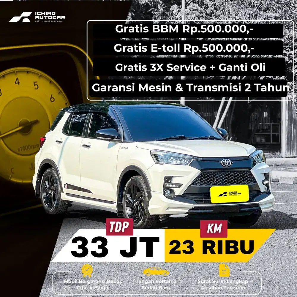 Toyota Raize GR Sport Two tone 2022 KM 22Rb Pajak 02.26 Nopol B Ganjil