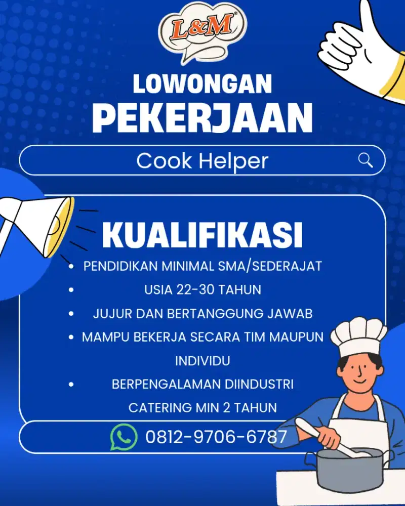 DIBUTUHKAN SEGERA COOK HELPER!