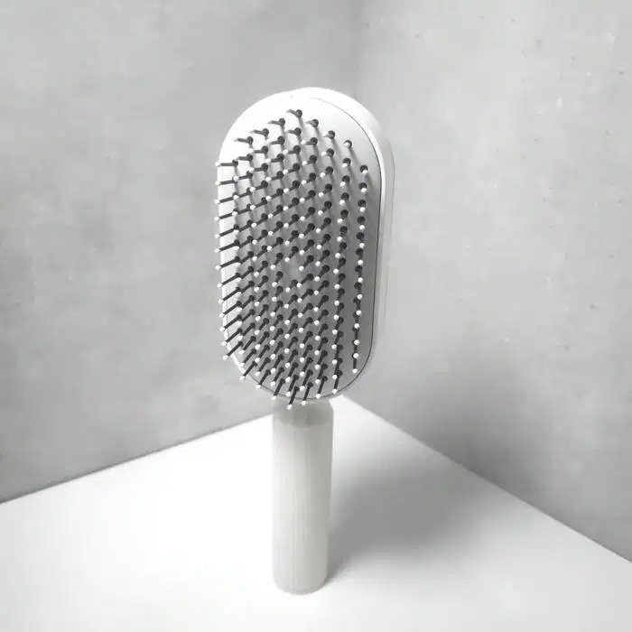 sisir rambut wanita premium merk AGOO self cleaning dapat ditekan