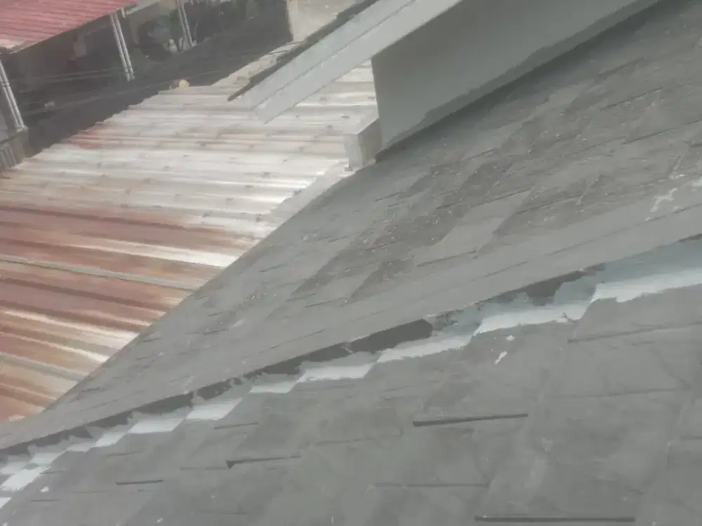 Pasang canopy alderon single dan atap bocor