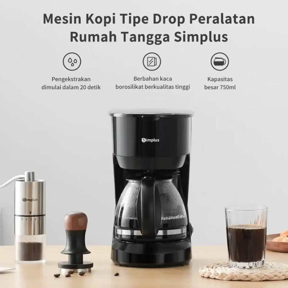 Simplus Coffee Maker Mesin Kopi Drip Rumahan 750ml (Unit Hadiah)