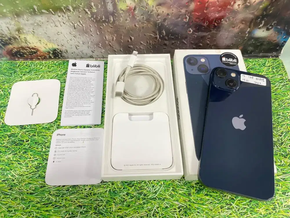 Iphone 13 128gb bh87% ibox warna minight