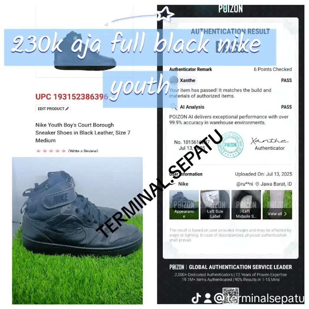 Nike youth boy courth size 40