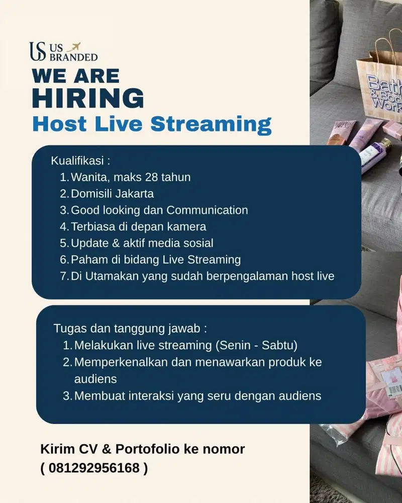 Hiring ! HOST LIVE STREAMING