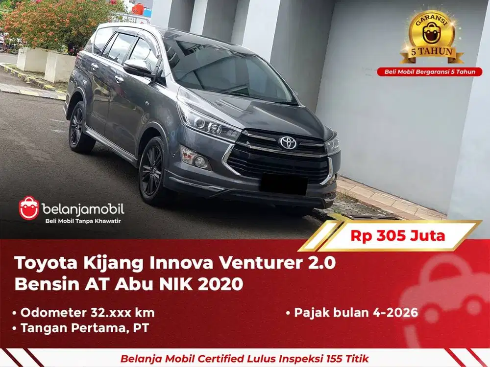 [ GARANSI 5TH ] Toyota Kijang Innova Venturer 2.0 Bensin AT 2020 2021