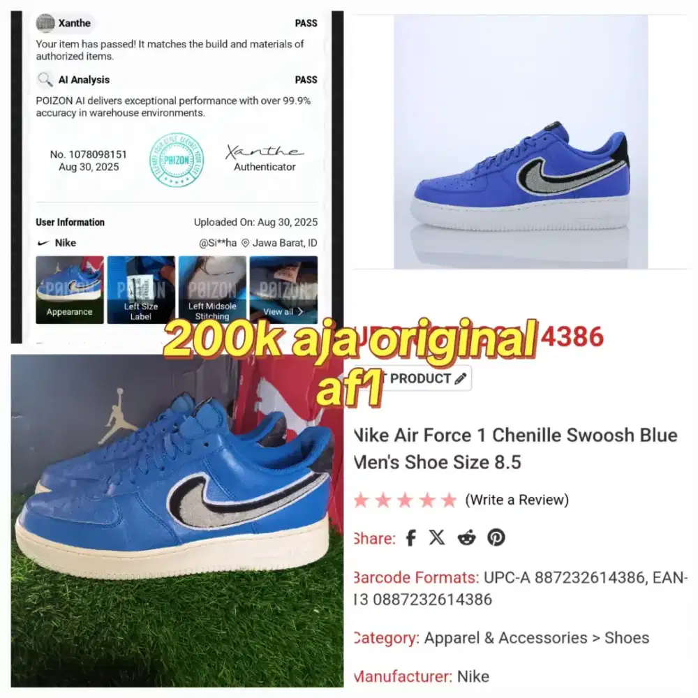 Nike af 1 chenile size 42