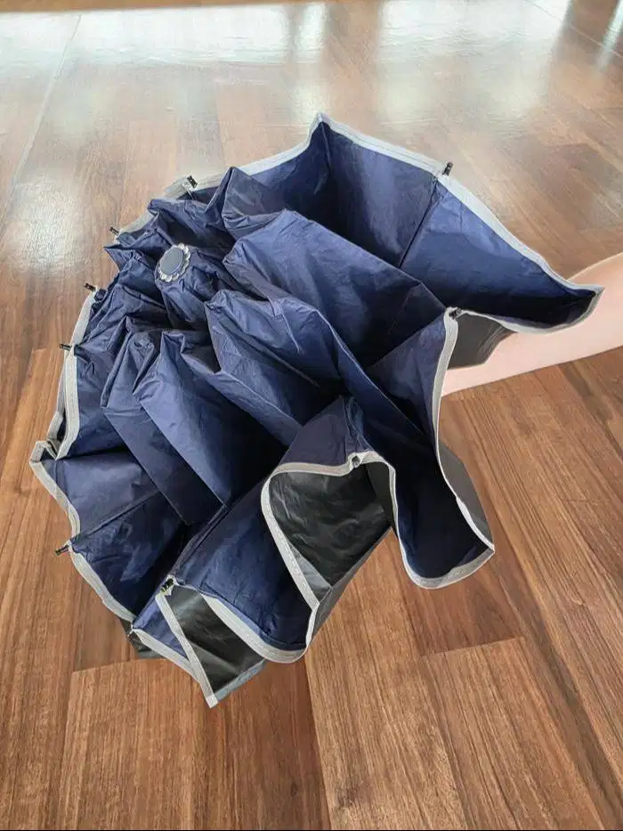 payung reverse klik otomatis jari jari 10 x 2 anti UV warna biru