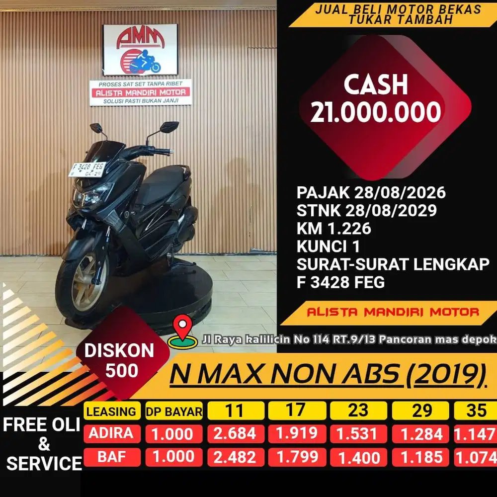 N MAX NON ABS 2019 DP 1 JT CC 0% KREDIVO TOKPED SPAYLETTER INDODANA
