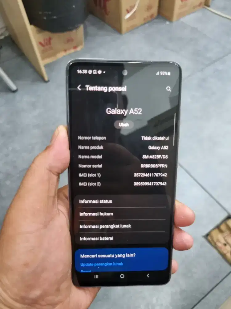 Samsung A52

Ram 8/256GB

Hp & Chasan

minus pemakaian