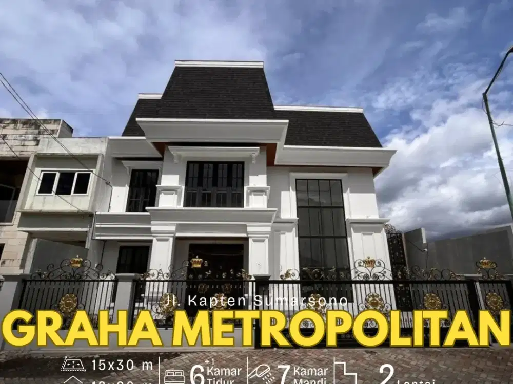Dijual Rumah 2 Tingkat Fully Furnished di Komplek Graha Metropolitan Jalan Kapten Sumarsono - Medan