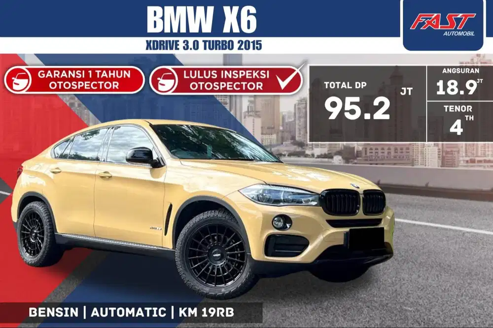 BMW X6 2015 X DRIVE 3.0 TURBO SUNROOF LOW KM.19RB & PAJAK PANJANG#F7ST