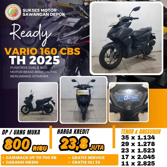BEKAS BERGARANSI HONDA NEW VARIO 160 CBS TH 2025 MULUS BISA KREDIT