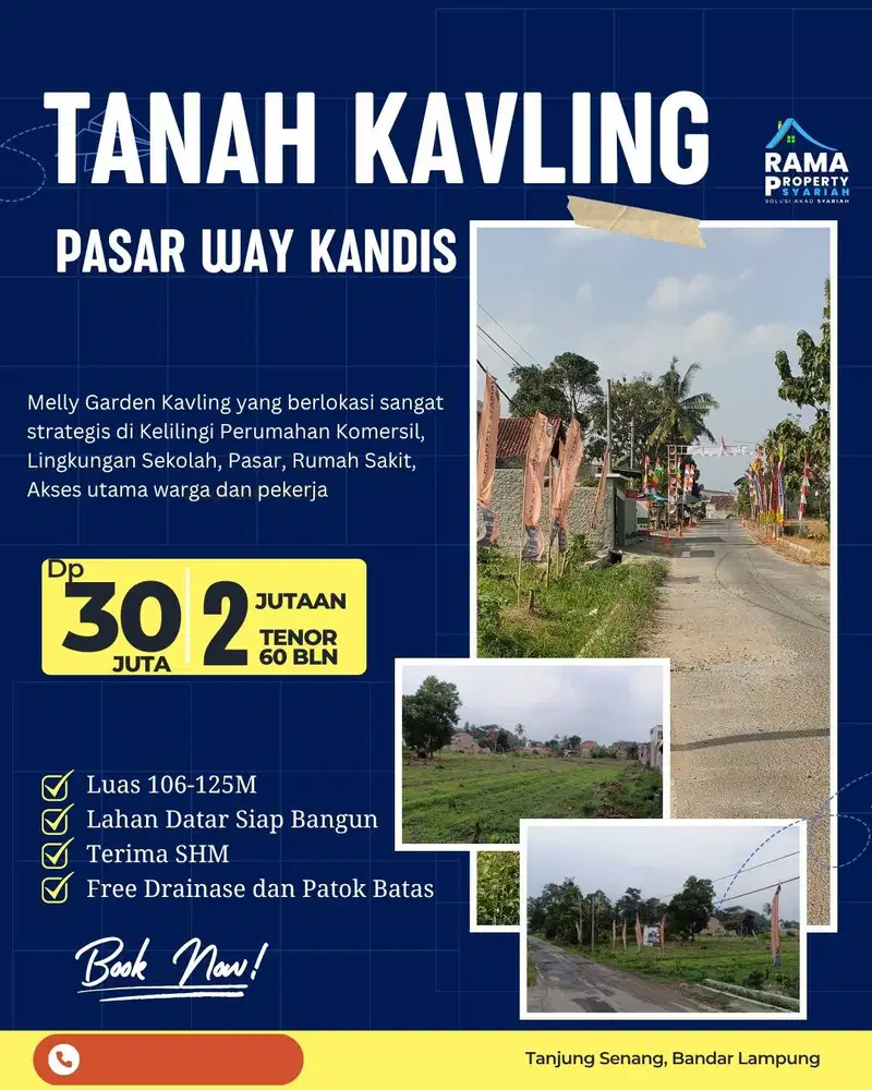 KAVLING TANJUNG SENANG BANDAR LAMPUNG DEKAT PASAR WAY KANDIS